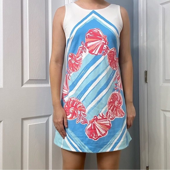 Lilly Pulitzer Dress Shift Mini Beach Coastal Shell Sleeveless Summer Size Small - Picture 2 of 8